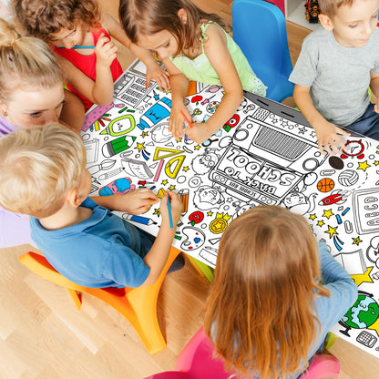 X1zuue Back to School Giant Coloring Poster for Kids -Jumbo First Day of School Blank Paper Banner Large Coloring Table Cover for Classroom Home Party DIY Art Craft Activity Supplies 55 x 23.6 Inch
