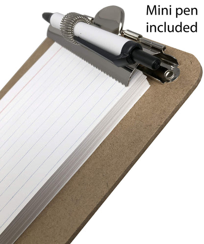 Trade Quest Mini Clipboard 5'' x 7'' Pen Holder Clip (Pack of 6) (Pen Included)