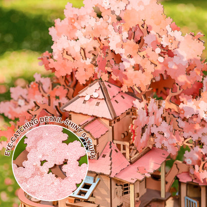 Rolife 3D Puzzles for Adults, Cherry Blossom Bonsai Tree Plants, Japanese Sakura Tree House Flowers Building Set for Adults for Table Toys & Home Decor, Creative Birthday Gift for Girls&Boys (535 PCS)