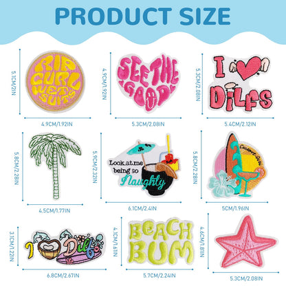 ZESION Summer Iron-On Patches for Dresses, Hats, Jeans, Pants, Jackets, Backpack Repair and Decorative Embroidered Applique Patches - 48 Pcs