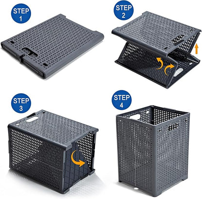 42L Collapsible Plastic Laundry Baskets, Foldable Laundry Hamper