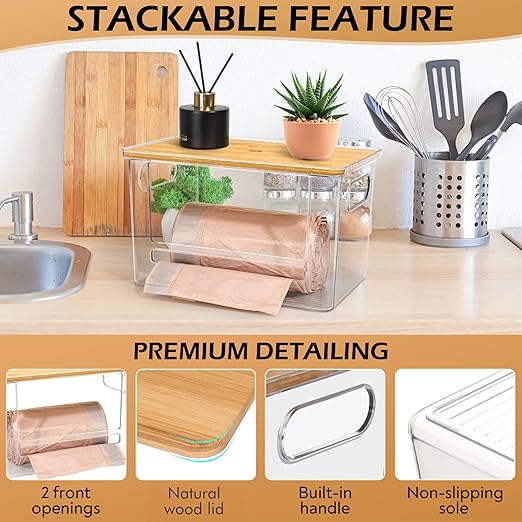 2 Pack Stackable Trash Bag Dispenser