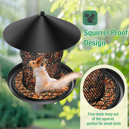 Bird Feeder for Outdoor Hanging, No Mess No Spill and Squirrel Proof Feeder