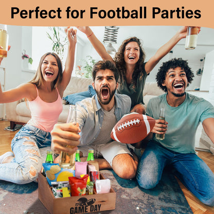 Colingmill Football Game Day Snack Tray, Wooden Reusable 5 Compartment Gift Basket Organizer, Popcorn Bucket Bowl Box for Game Day Party, Family Room, Home Theater, Sports Night Decorations