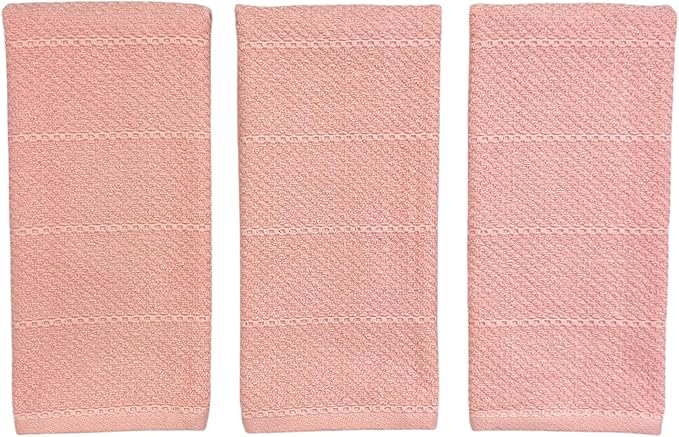 Serafina Home Light Pink Kitchen Hand Dish Towels: Oversized 28" x 18"