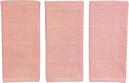 Serafina Home Light Pink Kitchen Hand Dish Towels: Oversized 28" x 18"