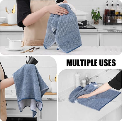 Homaxy Premium Kitchen Towels, Large Cotton Kitchen Hand Towels, Flat and Terry