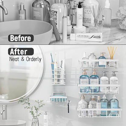 5 Pack Shower Caddy Organizer Rack Shelf
