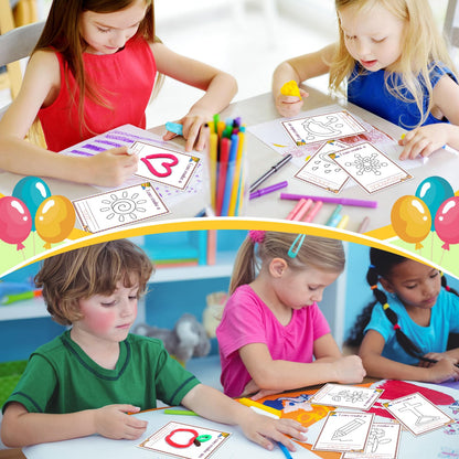 Geyoga 72 Pcs Playclay Dough Mats for Kids Rainbow Star Flower Play Mats Card for Clay or Dough Back to School Preschool Craft Suppliesfor Toddler Kid 2-6 Years Back to School Classroom Educational