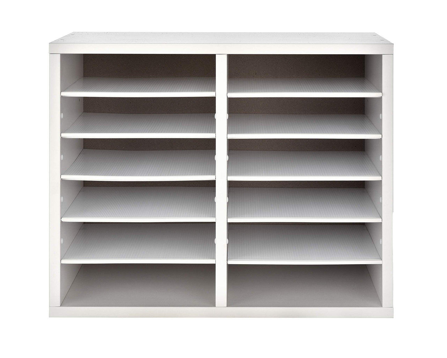 AdirOffice Wooden Literature Organizer Sorter (12 Compartment, White) Wooden Literature Organizer Sorter (16 Compartment, White) Bundle