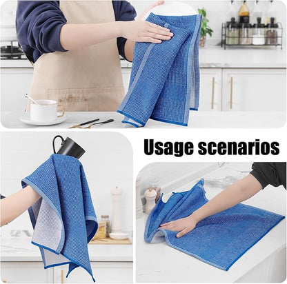 Homaxy Premium Kitchen Towels, Large Cotton Kitchen Hand Towels, Flat and Terry