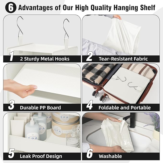 GRANNY SAYS 4-Shelf Hanging Organizer, Closet Hanging Shelves, Closet Hanging