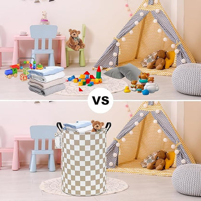 FANKANG Storage Basket, Nursery Hamper Canvas Laundry Basket Foldable