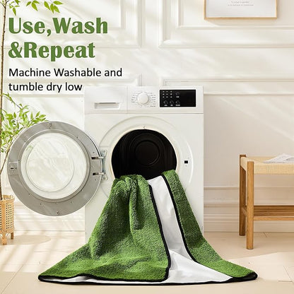 Qeils Reusable Dog Pee Pads, 4 Pack Super Absorbent & Leakproof Washable Puppy Pads with Soft Green Top Layer, for Potty Training, Crates, Couch, Car Seats & Pet Beds, 30"x 34"