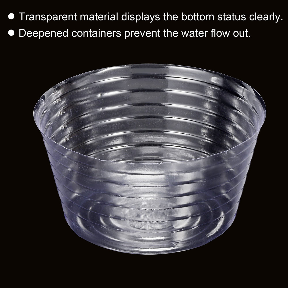 MECCANIXITY Plant Pot Saucer 6.7 Inch Plastic Round Deepened Flower Drip Tray for Indoor Outdoor, Clear Pack of 10