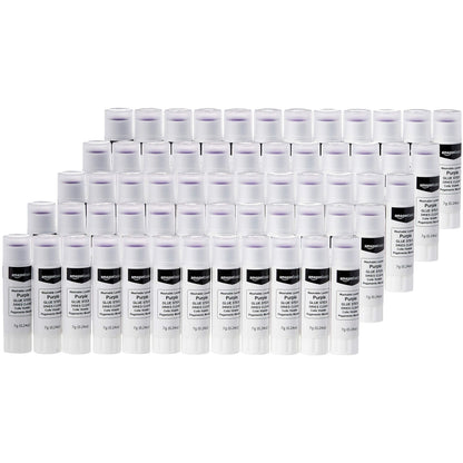 Amazon Basics Purple Washable School Glue Sticks for Classroom Supplies and Craft Projects, Dries Clear, 0.24-oz Stick, 60-Pack