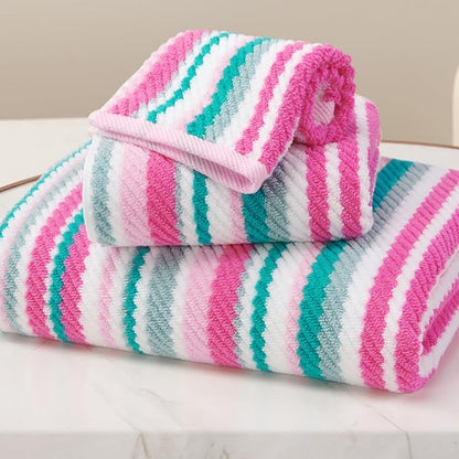 Pink Soft Towel Set, 1 Bath 28"x52", 1 Hand 16"x27", 1 Wash Cloth 13"x13