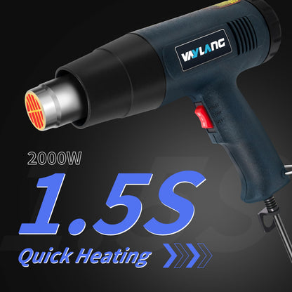 Heat Gun 1800W 122℉-1202℉（50℃- 650℃）Fast Heating Heavy Duty Hot Air Gun Kit Variable Temperature Control