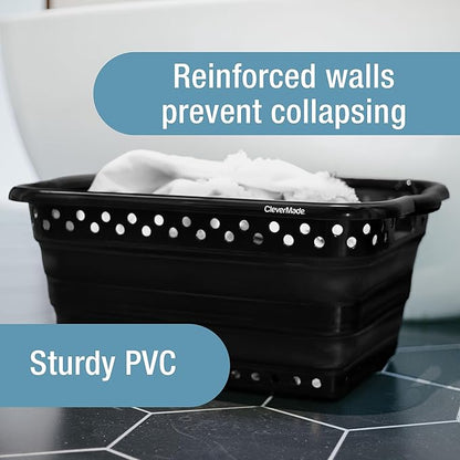 CleverMade Collapsible Laundry Baskets - 39L Foldable Large Collapsible Laundry