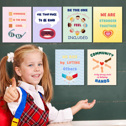 KDMAZH Kindness Posters for Classroom Decorations，6 Classroom Poster,Language educational，Motivational, Positive,Inspirational. 8x10Inch，Unframed