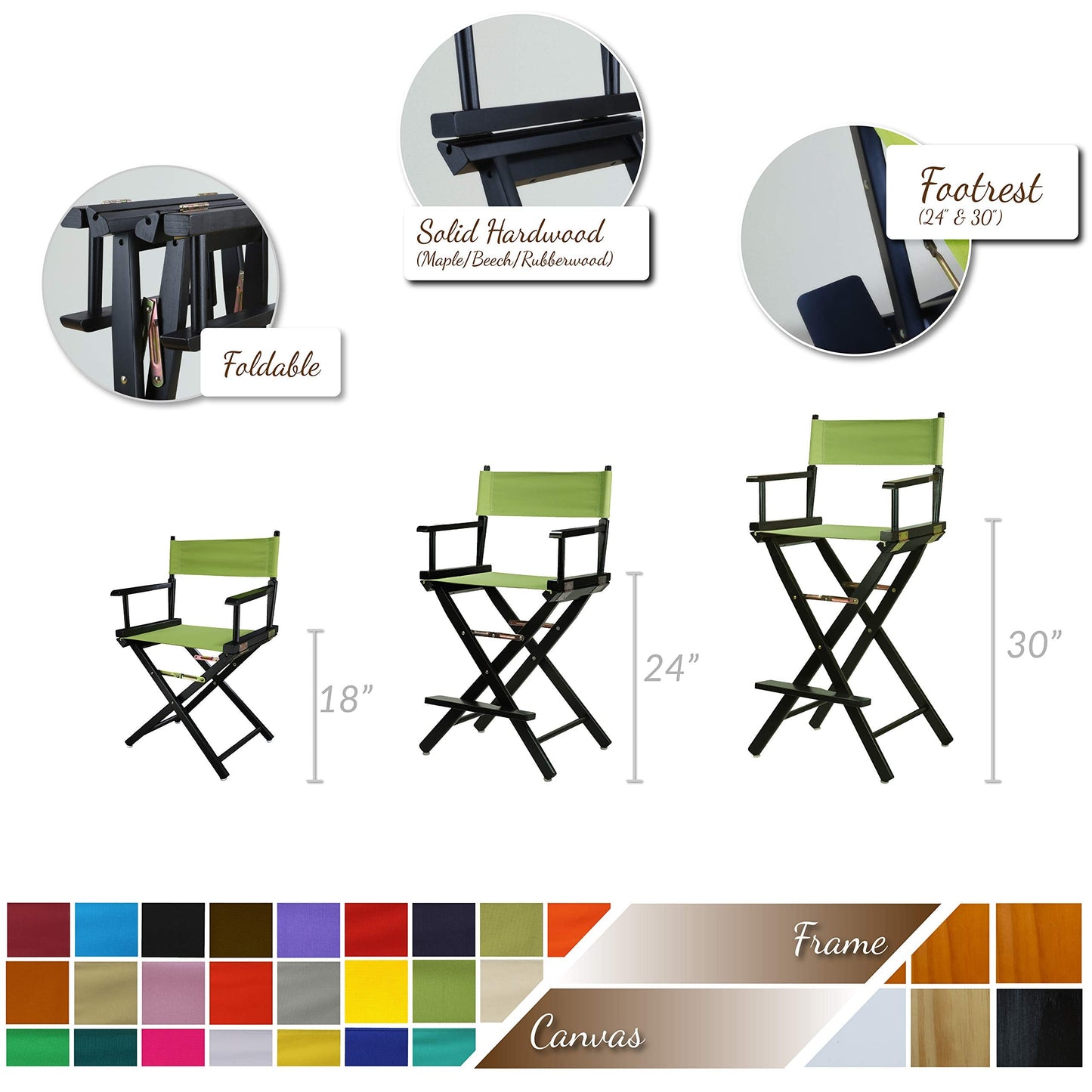 Casual Home 220-00/021-45 Director Chair 24" - Counter Height Natural Frame/Brown Canvas