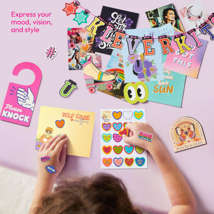 JOVA Klever Kits Glow in The Dark Wall Collage for Room Decor, DIY Poster for Teen & Tween Girls, Creative Arts and Crafts Gift Wall art for Kids aged 8 9 10 11 12 13 14