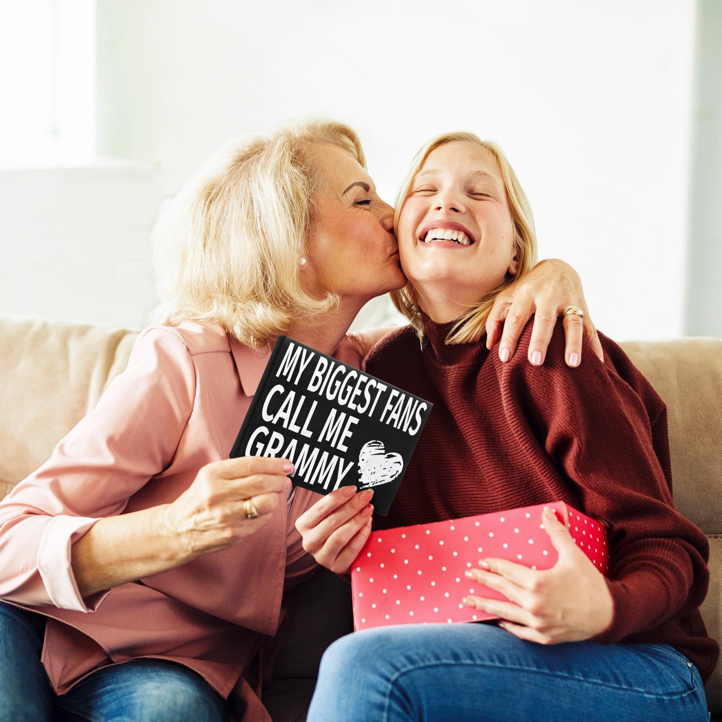 JennyGems My Biggest Fans Call Me Grammy Wooden Sign – Home Décor Shelf and Wall Display, Thoughtful Gift for Grammy