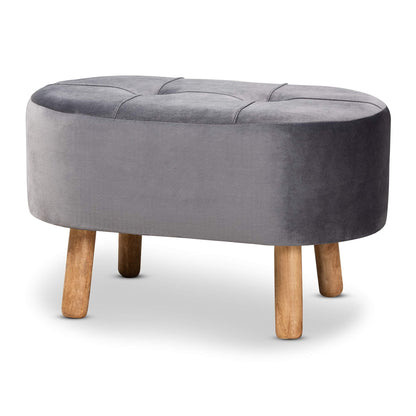 Baxton Studio Ottomans, Grey/Natural