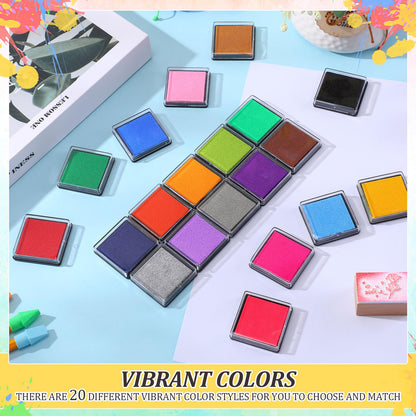 Jetec 36 Pcs Mini Ink Pads for Stamps, Rainbow Finger Washable Ink Pad for Scrapbooking, DIY Craft Project Scrapbook Supplies for Adults (Classic)