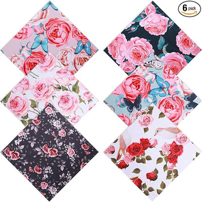 6 Pcs Thickened Glasses Cleaning Cloth Elegant Flower Design Microfiber