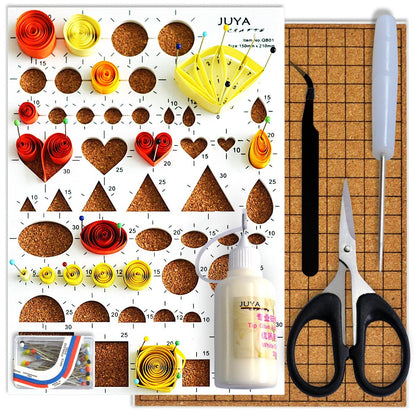 JUYA Paper Quilling Kit with Blue Tools 960 Strips Board Mould Crimper Coach Comb (Paper Width 3mm with Glue)