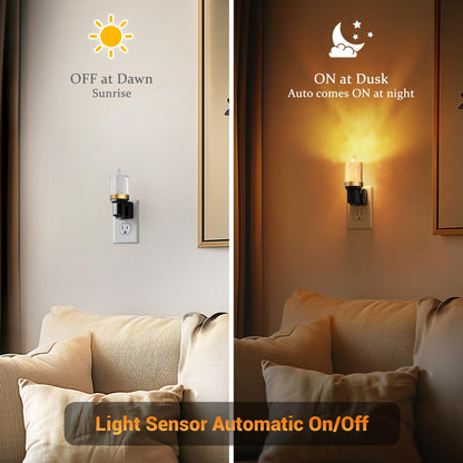 JandCase LED Night Light, Dimmable Night Lights Plug into Wall, Modern Nightlight with Auto On Off Light Sensor, 3000K Soft White Night Light 0-100LM Brightness for Bathroom Hallway Bedroom Decor