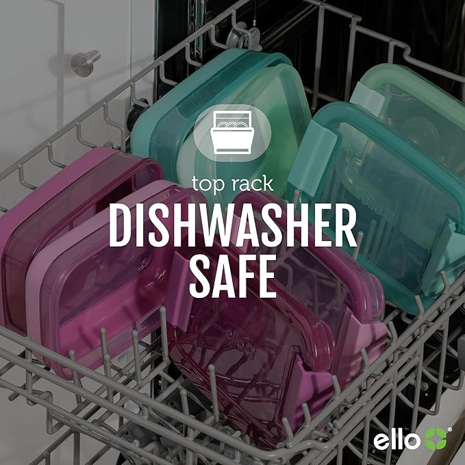 Ello 2-Pack Bento Box Lunch Stack Plastic Food Storage Container | Leak-Proof