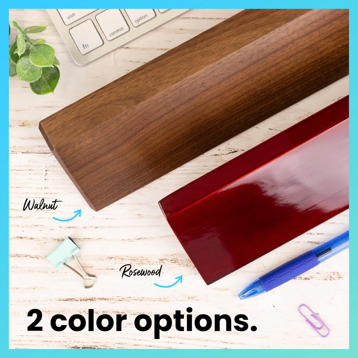 ExcelMark Blank Wood Desk Nameplate - 2"x 8"(Walnut)