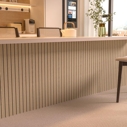 Greymond Peel and Stick Wood Slat Wall Panels, Teak, 118 x 15.7 in