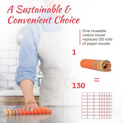 THREAD SPREAD Kitchen Dish Towels, 100% Cotton Salsa Towels, Highly Absorbent