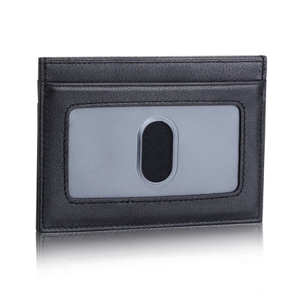 Leather Slim Card Holder, Tiny Small Credit Card Wallet ID Case for Men & Women (Black)
