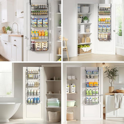 Delamu Over The Door Pantry Organizer, 5-Tier Pantry Door Organizers and Storage
