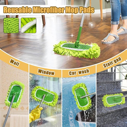 4PCS 10''~12'' Microfiber Dust Mop Pads Compatible