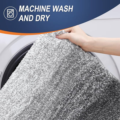 OLANLY Bathroom Runner Rugs Mat 40x20, Extra Soft Absorbent Microfiber Bath Rugs, Rubber Backing, Quick Dry, Washable Long Bath Mats for Bathroom Floor, Tub and Shower, Home Decor Accessories, Grey