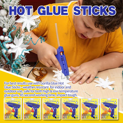 6 Pcs 100W Full Size Hot Glue Gun Kit, Heavy Duty Hot Glue Guns for Home Repair and DIY Craft Projects(Blue)