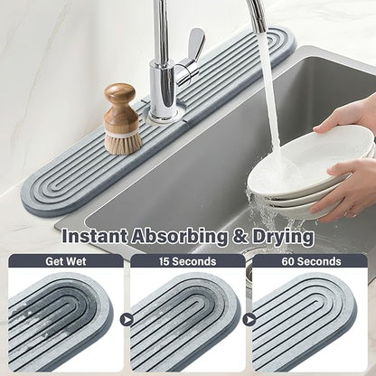2 Set/4PCS Faucet Mat for Kitchen Sink Splash Guard Faucet Mat Absorbent