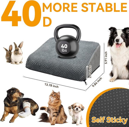 3-Pack Dog Ramp for Stairs, 40D High-Density Foam Pet Steps with Gentle 20°Slope for Staircase Stairs, Non-Slip Puppy Ramp for Small, Senior & Injured Dogs