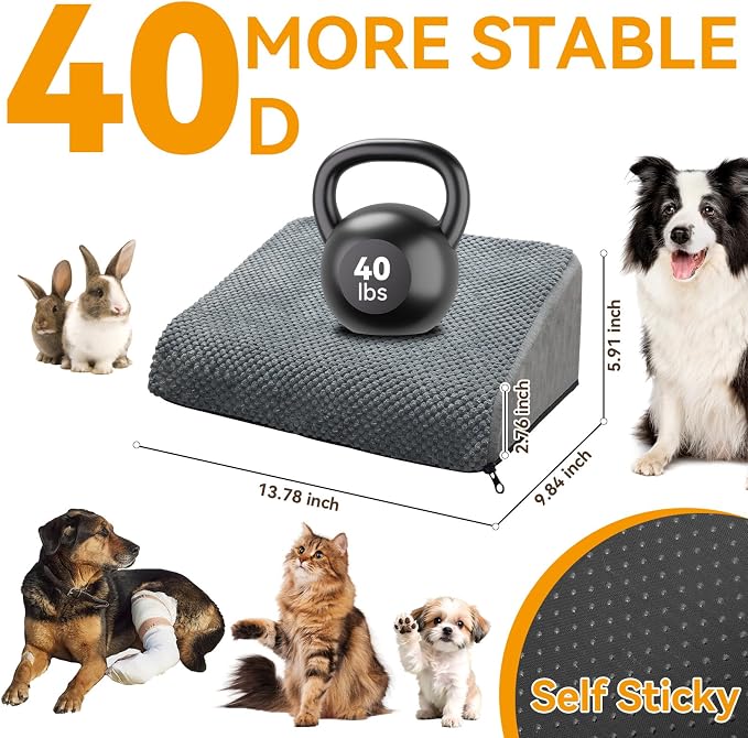 6-Pack Dog Ramp for Stairs, 40D High-Density Foam Pet Steps with Gentle 20°Slope for Staircase Stairs, Non-Slip Puppy Ramp for Small, Senior & Injured Dogs