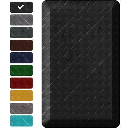 StepRite 1” Thick Kitchen Mats for Floor, Anti Fatigue Kitchen Rugs, Non-Slip,Heavy Duty Water Resistant Kitchen Rug, Standing Desk Mat for Friends, Family, Home, Kitchen, Office (32" x 20", Black)