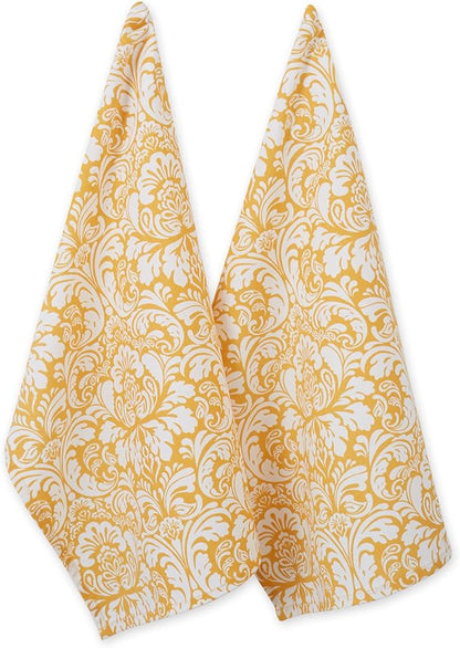 DII Cotton Dish Towel Set Damask Print