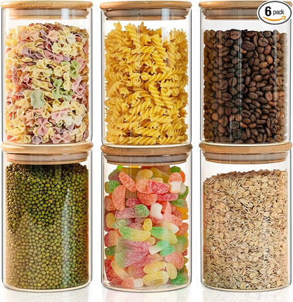 Liuruiyu Glass Food Storage Jars 6-Pack 37oz