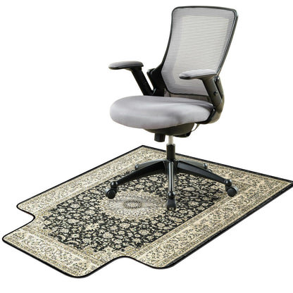 36" X 48" Office Chair Mat for Hardwood and Tile Floors, Under Desk Chair Mat for Carpet Protector Rolling Computer Chairs, Machine Washable Non-Slip Area Rug, Black