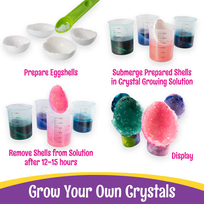 PAAS Easter Egg Decorating Bundle, Includes 1 Active Volcano Eggsperiment Kit, 1 Crystal Growing Eggsperiment Kit, Easter STEM kit, Food Safe Dye (2 Piece Bundle)