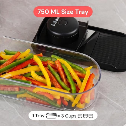 Fullstar Essential Mandoline Slicer for Kitchen - Space-Saving 2-in-1 Fruit Cutter, Cucumber Slicer, Julienne Peeler